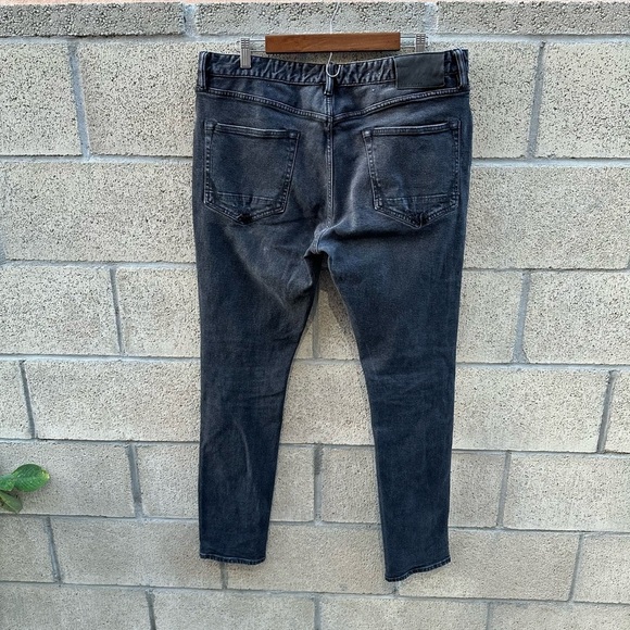 All Saints Cigarette Ripped Skinny Jeans Black Wash Men’s Size 36 - Picture 4 of 7